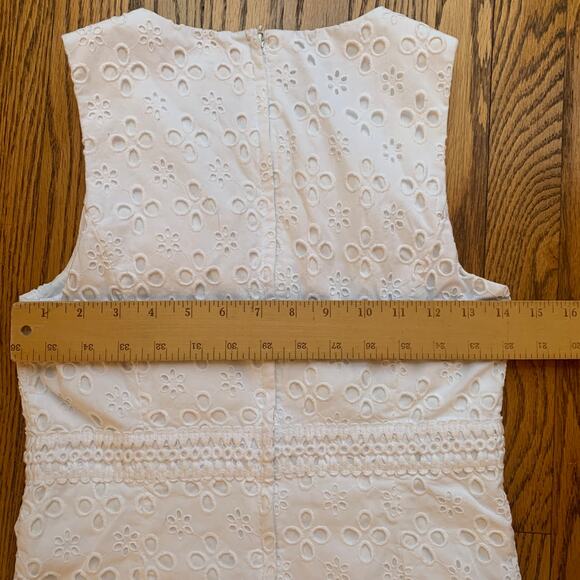 Lilly Pulitzer Railee Resort White Floral Cross Eyelet Shift Dress Size 0 - Picture 10 of 14